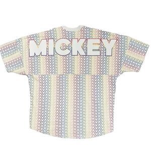 DISNEY Spirit Jersey Mickey Mouse Pride Rainbow Collection Puff Letter Tee Sz L